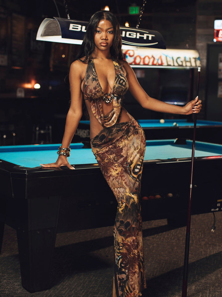 Kelli - Boho Rugloze Maxijurk