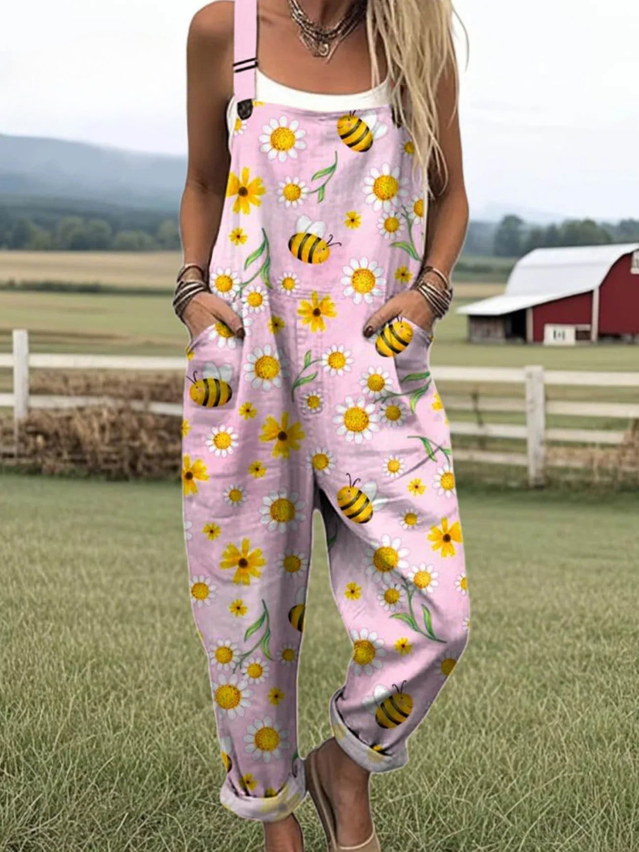 Vrouwen in vintage stijl bloemen jumpsuit - moeiteloze stijl en comfort voor de hele dag