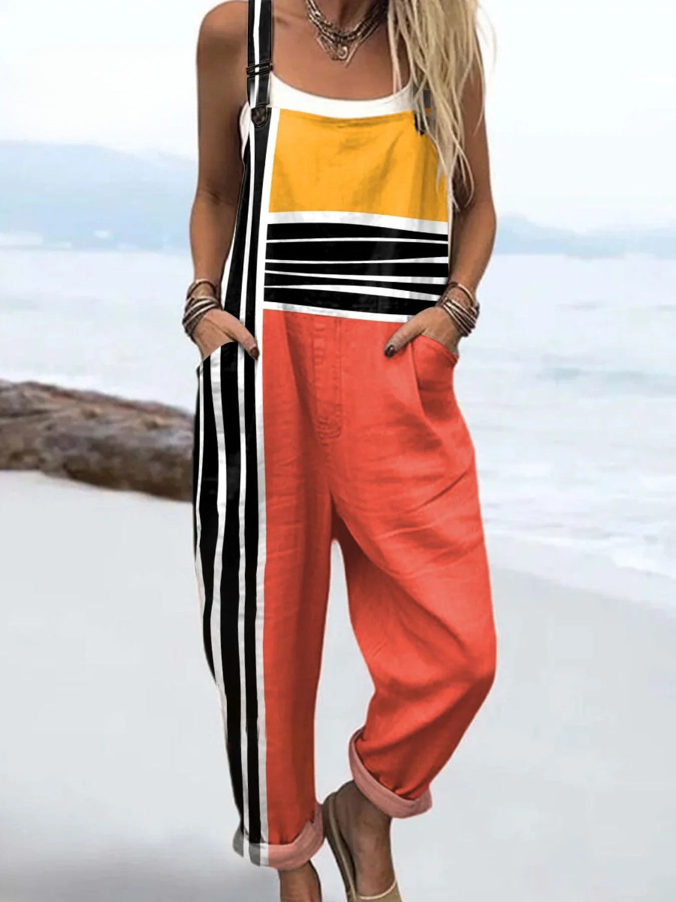 Dames vintage stijl bloemen jumpsuit - moeiteloze stijl en comfort voor de hele dag