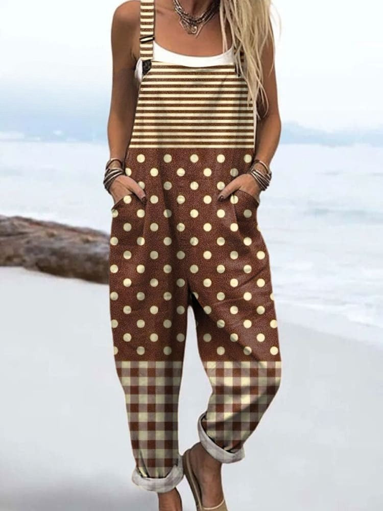 Dames in vintage stijl bloemenoverall - moeiteloze stijl en comfort voor de hele dag