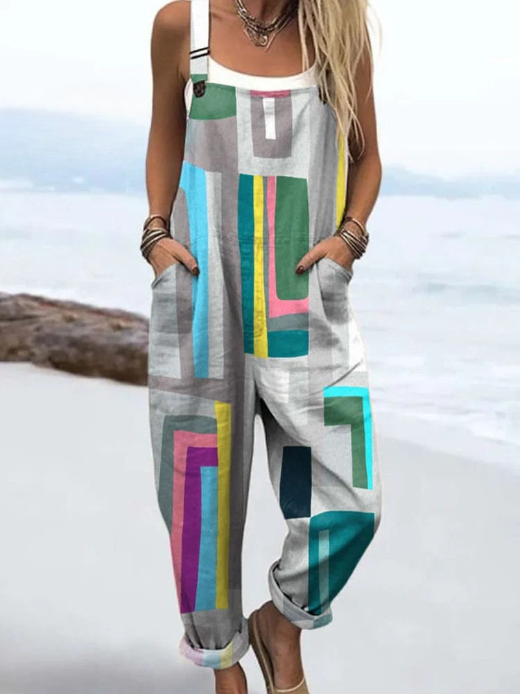 Dames in vintage stijl bloemen jumpsuit - moeiteloze stijl en comfort voor de hele dag