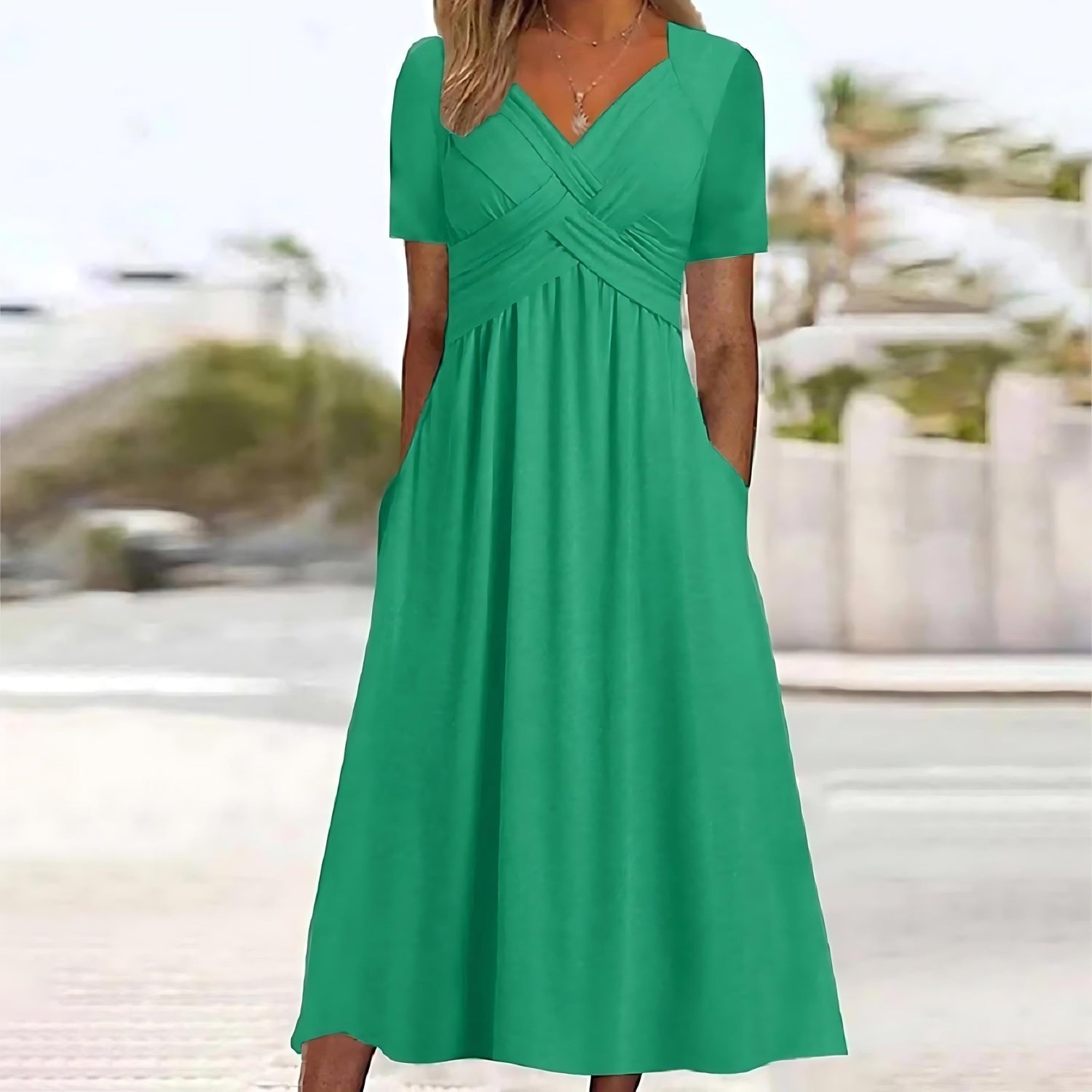 SOFIA™ | Midi Jurk die de Silhouette Vervormt met Elegante Lijn voor Speciale Gelegenheden