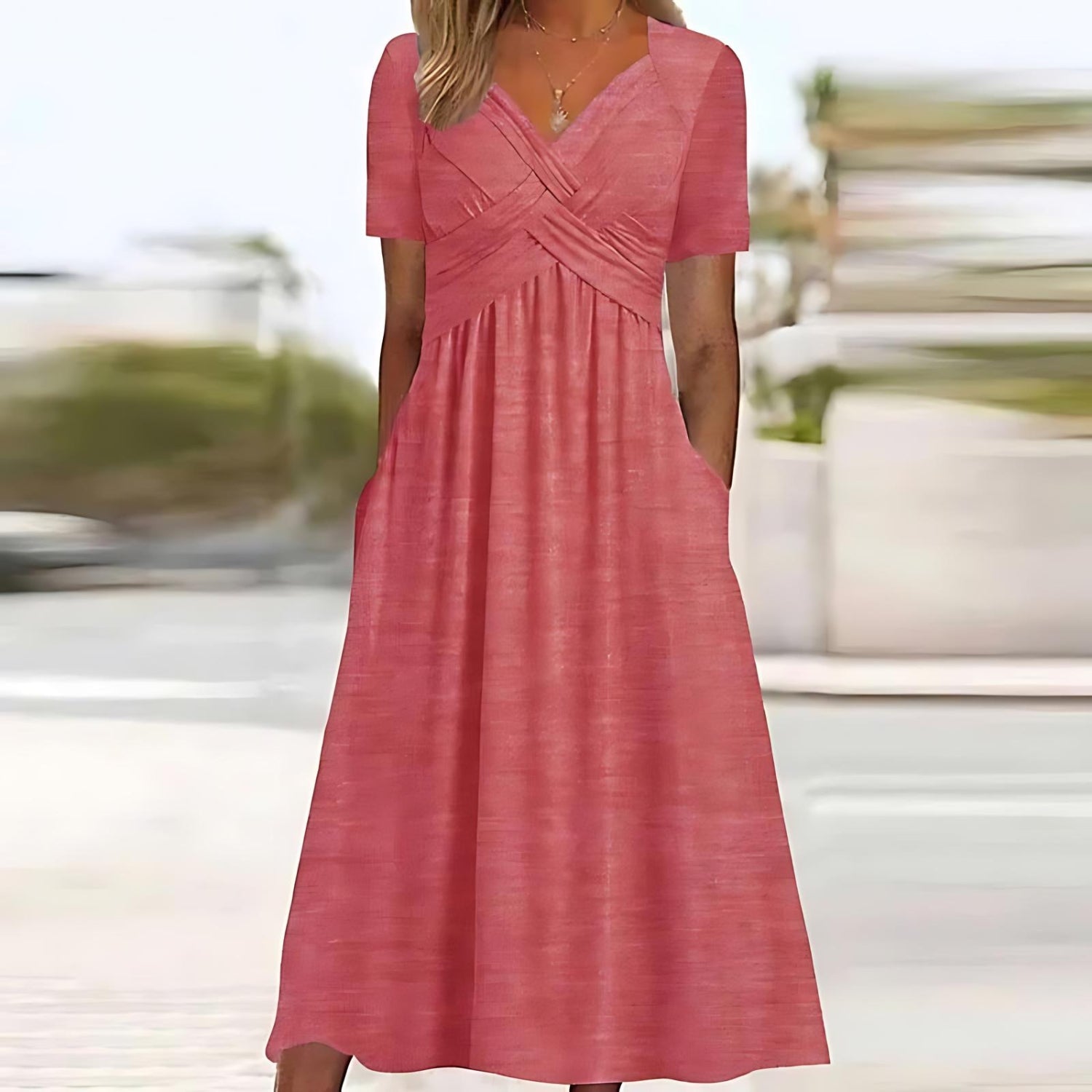 SOFIA™ | Midi Jurk die de Silhouette Vervormt met Elegante Lijn voor Speciale Gelegenheden