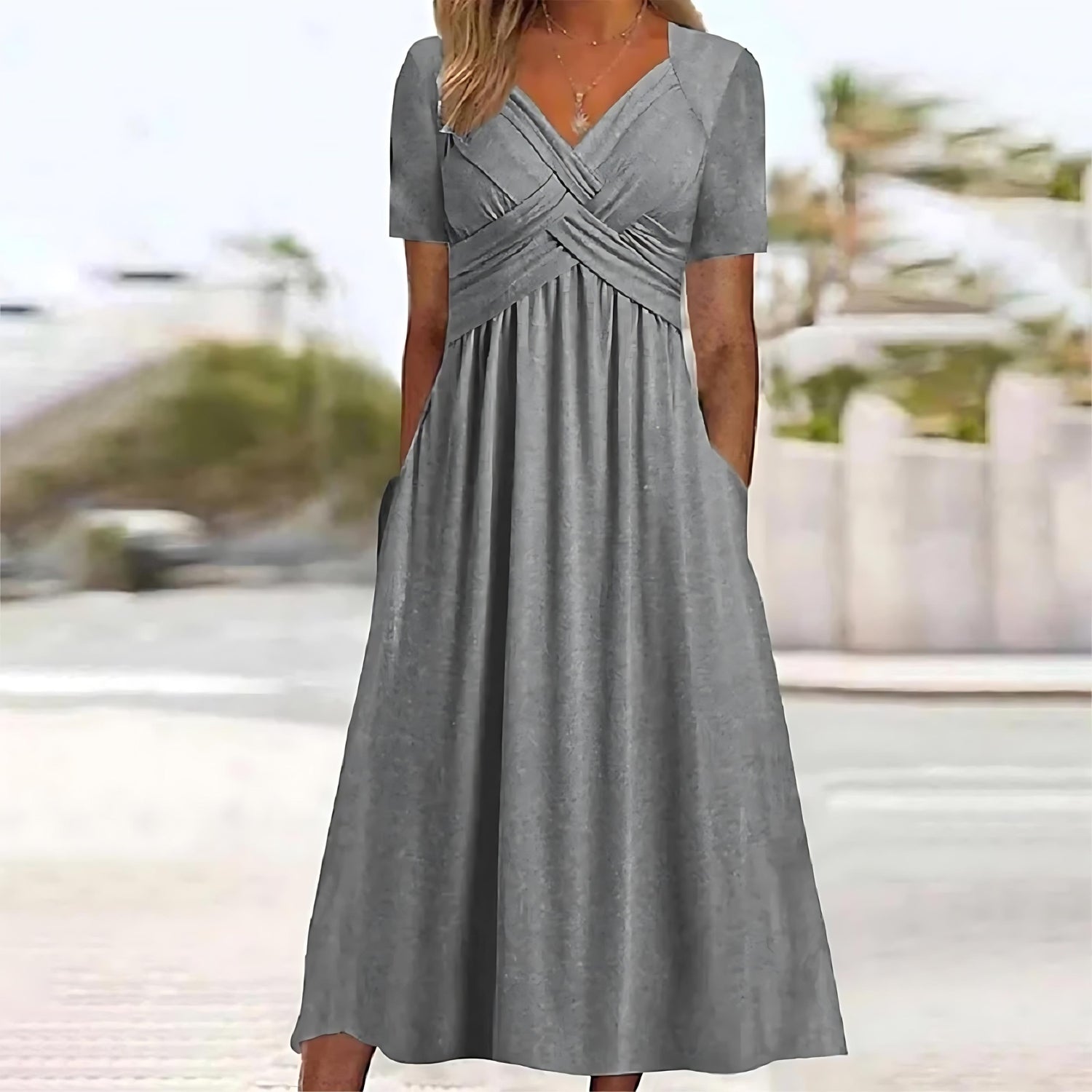 SOFIA™ | Midi Jurk die de Silhouette Vervormt met Elegante Lijn voor Speciale Gelegenheden