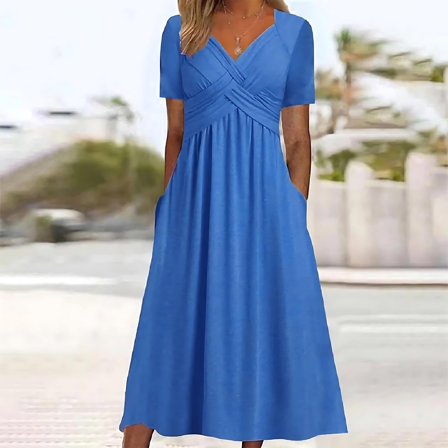 SOFIA™ | Midi Jurk die de Silhouette Vervormt met Elegante Lijn voor Speciale Gelegenheden