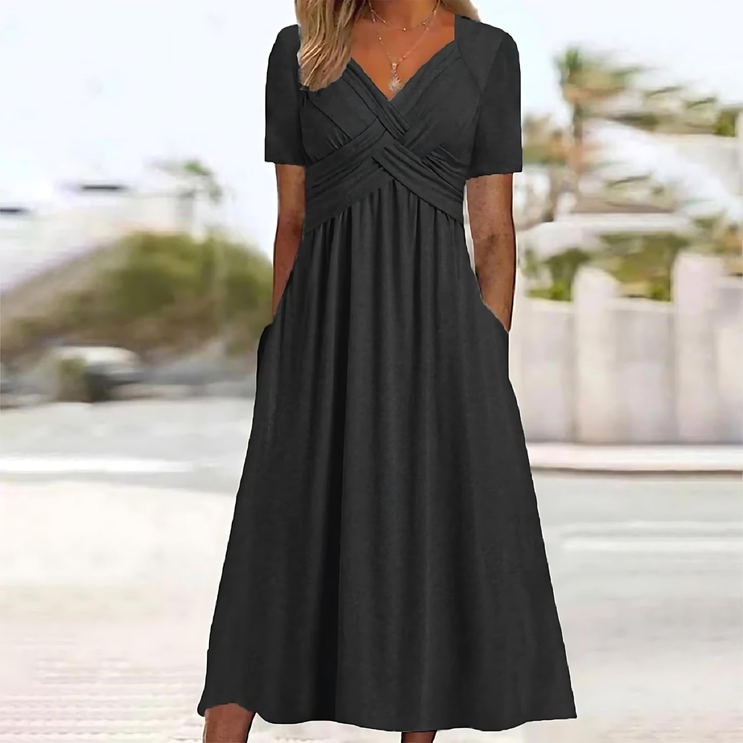 SOFIA™ | Midi Jurk die de Silhouette Vervormt met Elegante Lijn voor Speciale Gelegenheden