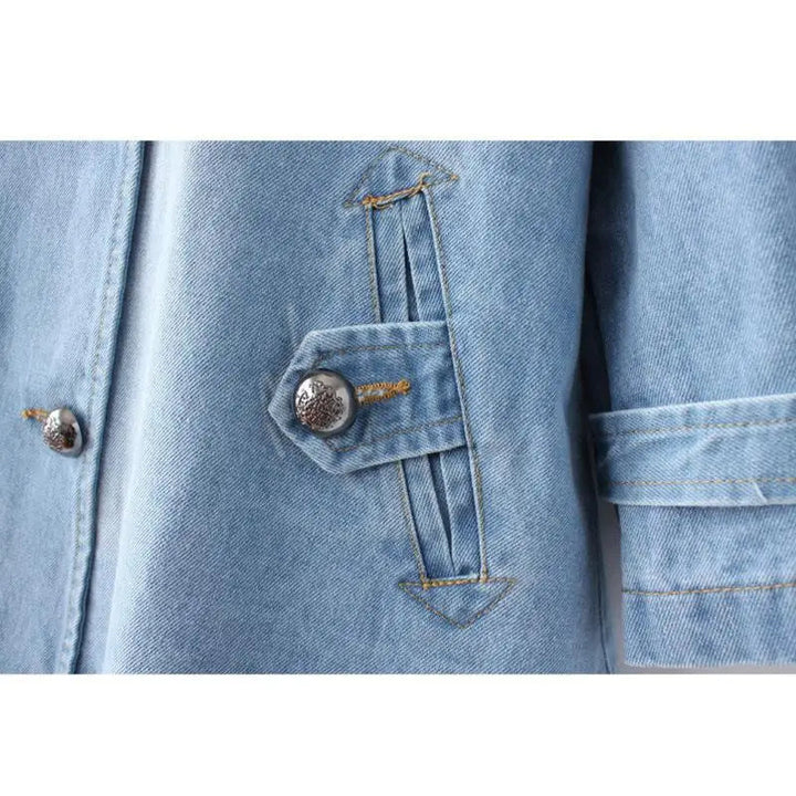 Sezina™ | Elegante Denim Cape Coat