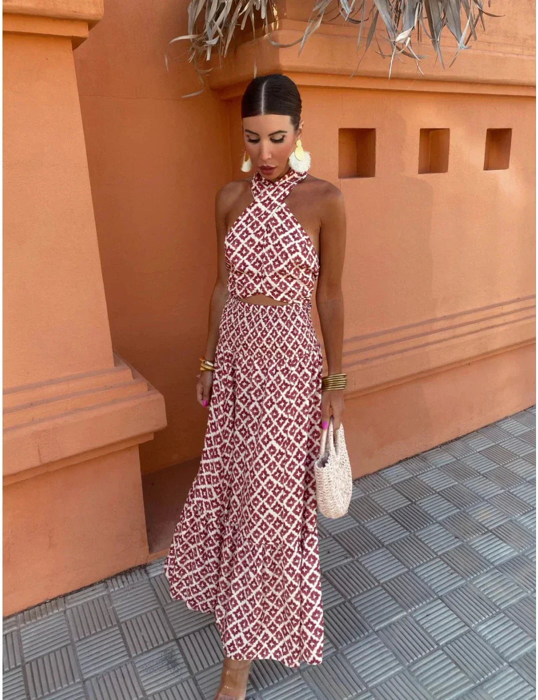 Mickay - Elegante, geraffineerde Midi-jurk met off-shoulder