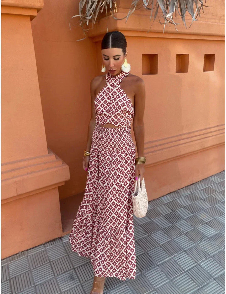 Mickay - Elegante, geraffineerde Midi-jurk met off-shoulder