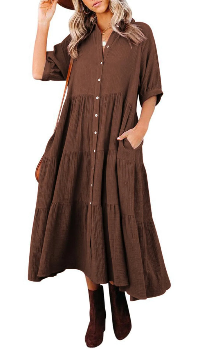 Klara - Midi-jurk met zakken
