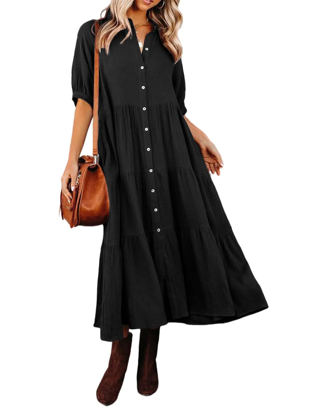 Klara - Midi-jurk met zakken
