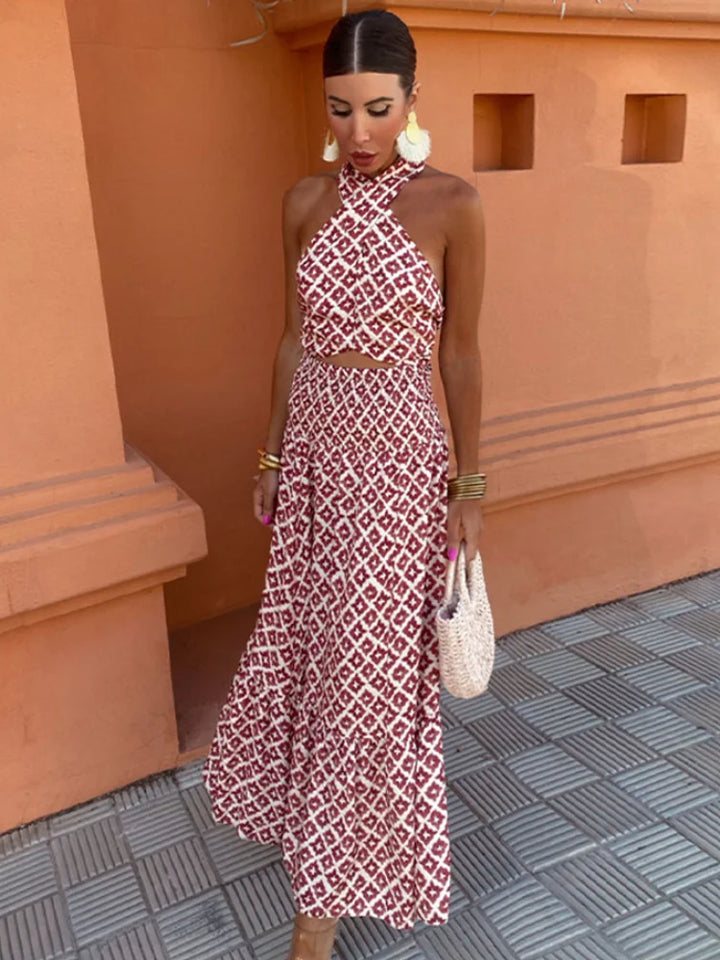 Mickay - Elegante, geraffineerde Midi-jurk met off-shoulder