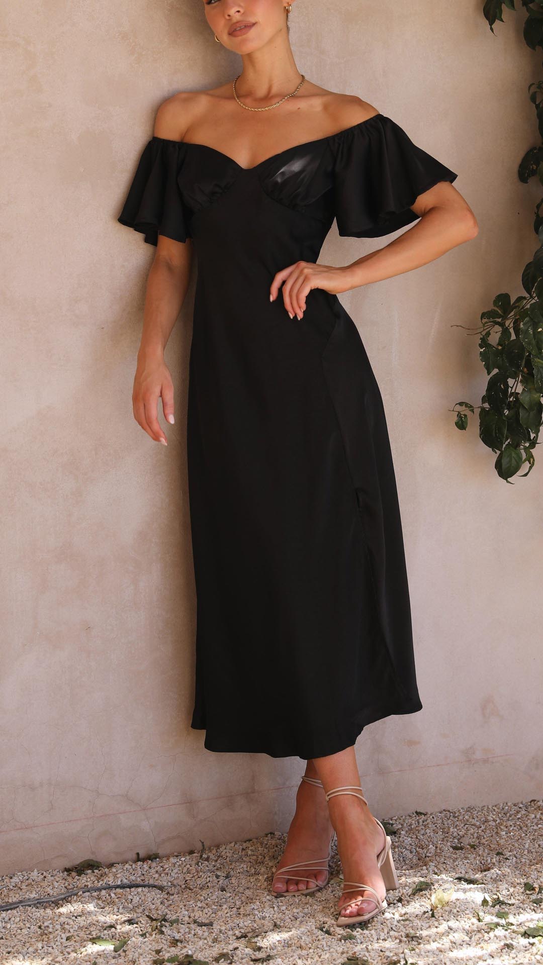 Nalani - Off-shoulder Maxidress met Vlindermouwen