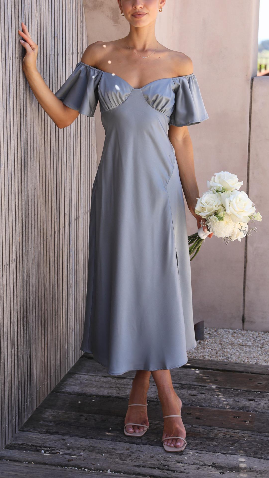 Nalani - Off-shoulder Maxidress met Vlindermouwen