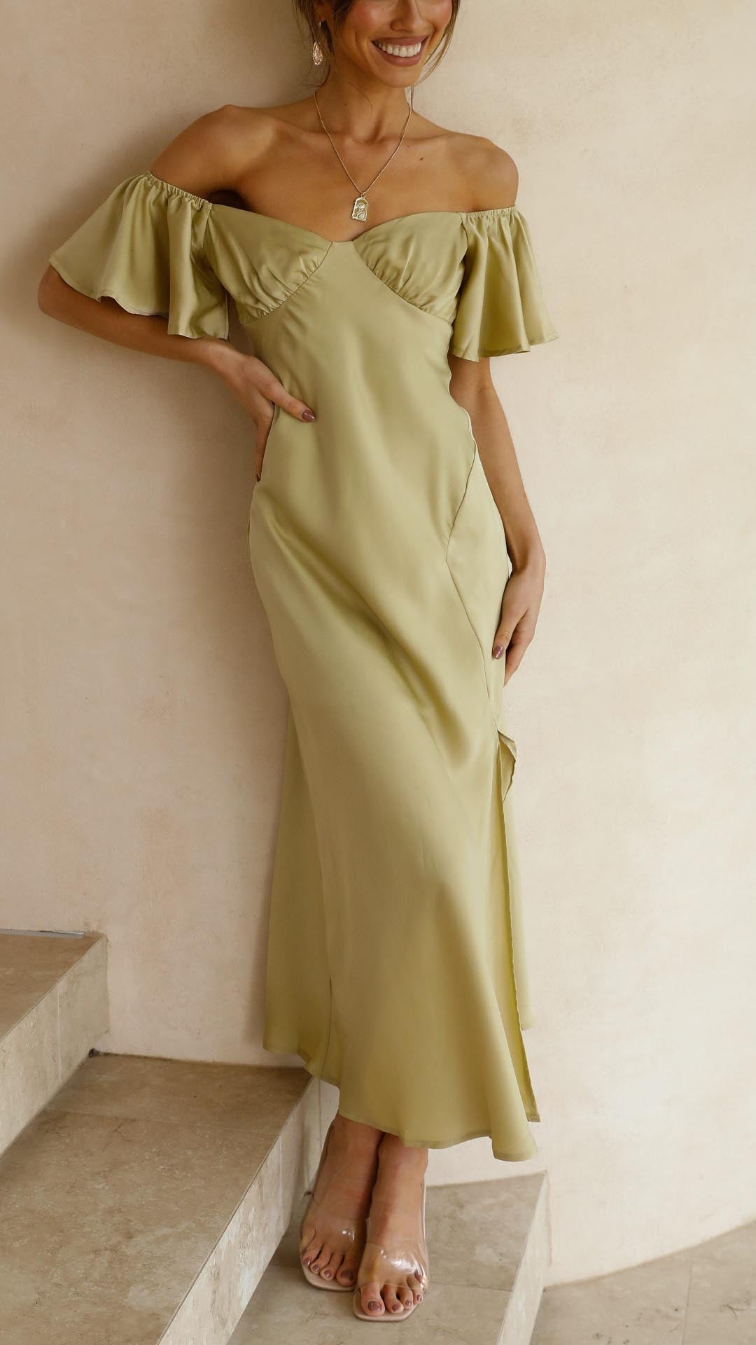 Nalani - Off-shoulder Maxidress met Vlindermouwen