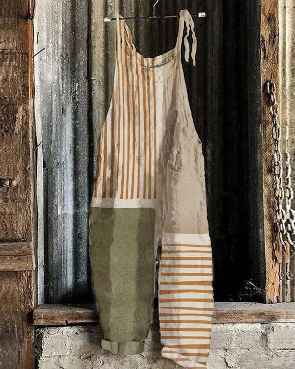 Vintage Jumpsuit met Wijde Pijpen - Stijl en Comfort Zonder Inspanning voor Vrouwen