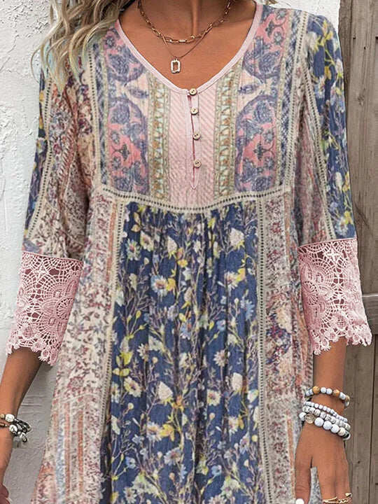 Mirabel™ | Boho Jurk met Kantdetails