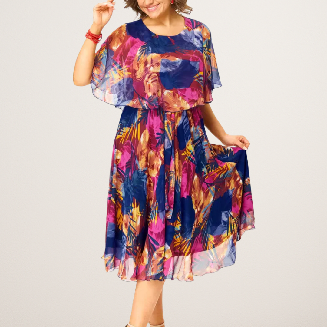 Ayala™ | Comfortabele Chiffon Jurk Grote Maten