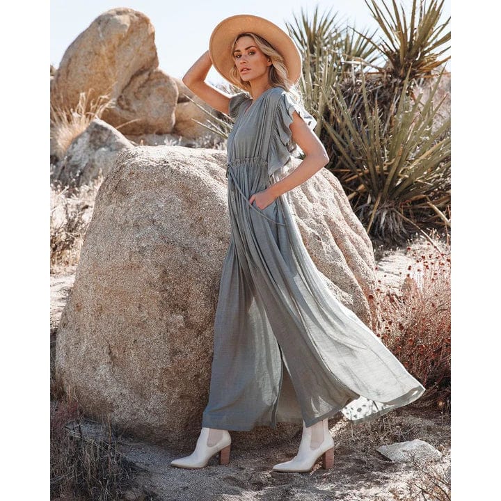 Sara™ | Maxi Jurk Stijl Ibiza Groen/Grijs