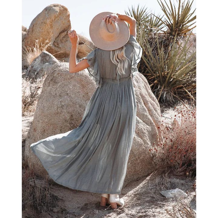 Sara™ | Maxi Jurk Stijl Ibiza Groen/Grijs