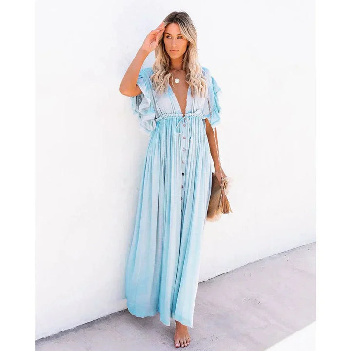 Luna™ | Maxi Jurk Lichtblauw Ibiza Stijl