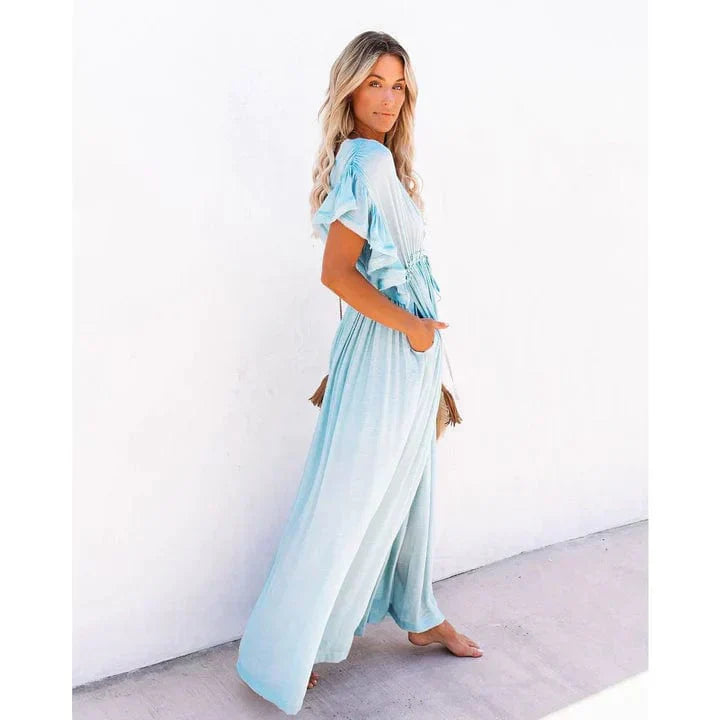 Luna™ | Maxi Jurk Lichtblauw Ibiza Stijl