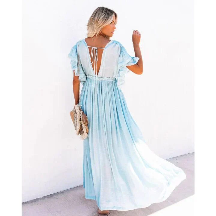 Luna™ | Maxi Jurk Lichtblauw Ibiza Stijl