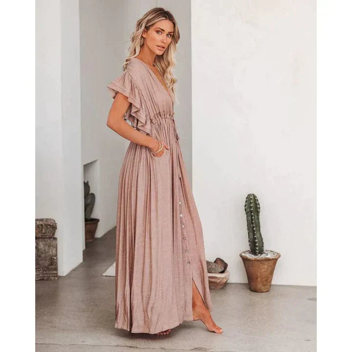 Anne™ | Maxi Jurk in Tortora voor Ibiza