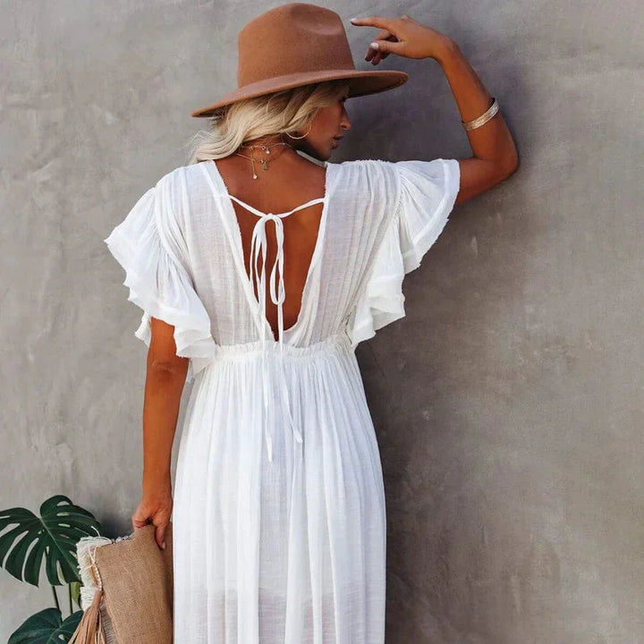 Jente™ | Maxi Witte Strandjurk