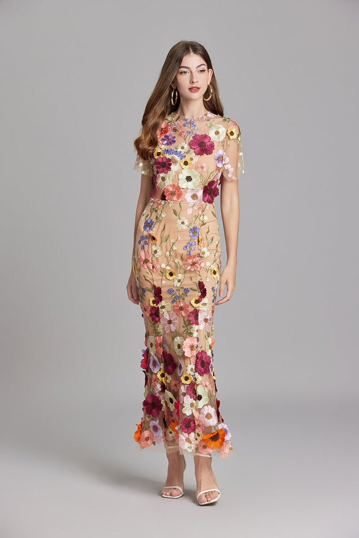 Sophia - Elegante Bloemenjurk in Midi-Stijl