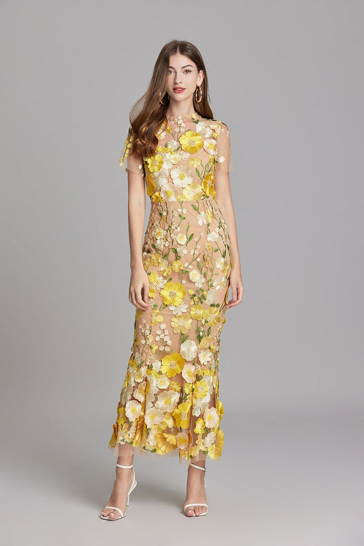 Sophia - Elegante Bloemenjurk in Midi-Stijl
