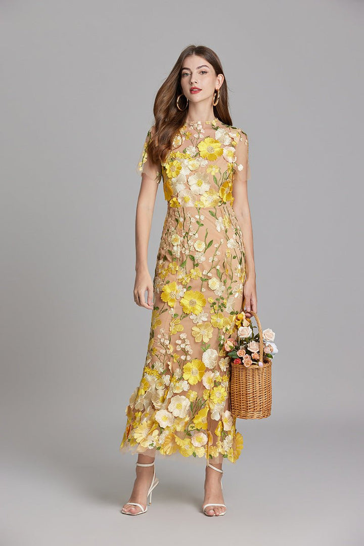 Sophia - Elegante Bloemenjurk in Midi-Stijl
