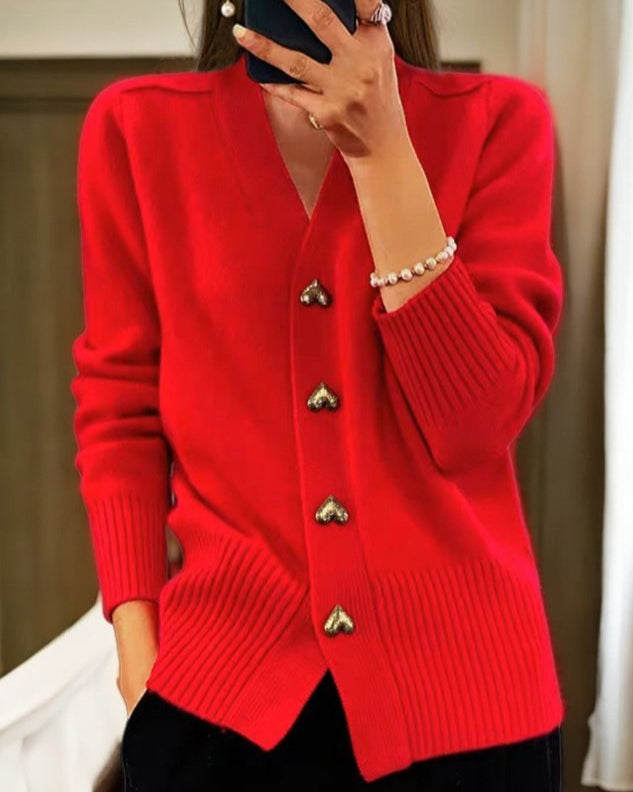 Adele - Elegante Vest met Hartknopen