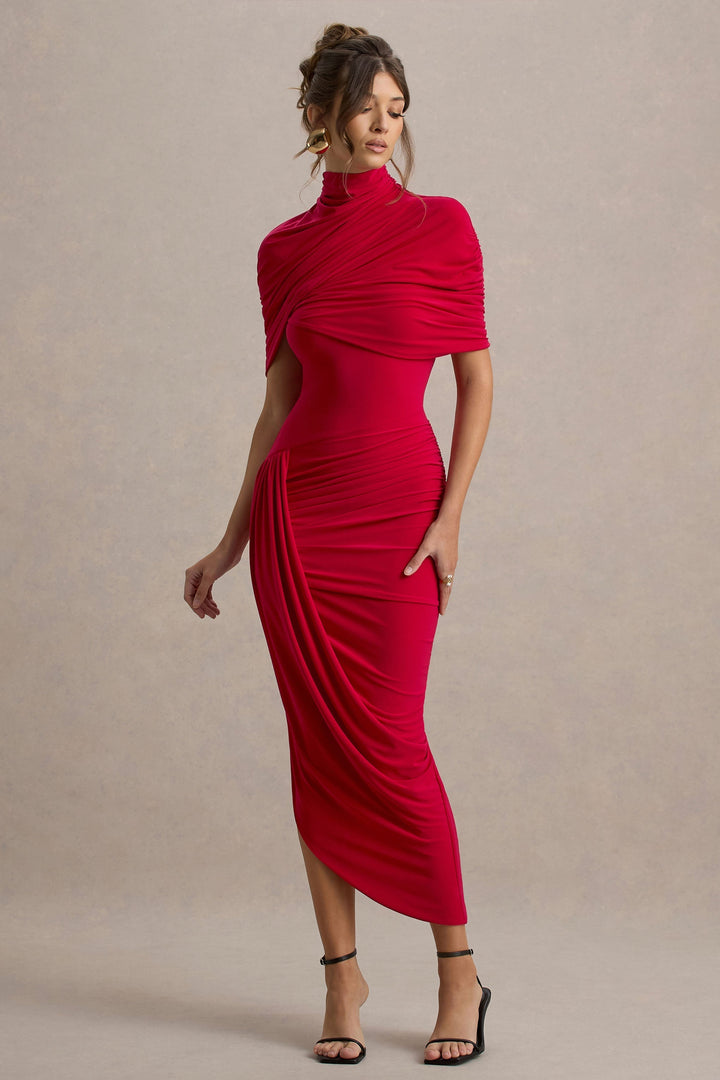 Taylor - Asymmetrische, Gedraaide Cape Maxikleed