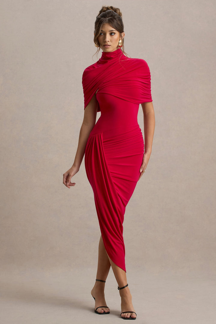 Taylor - Asymmetrische, Gedraaide Cape Maxikleed