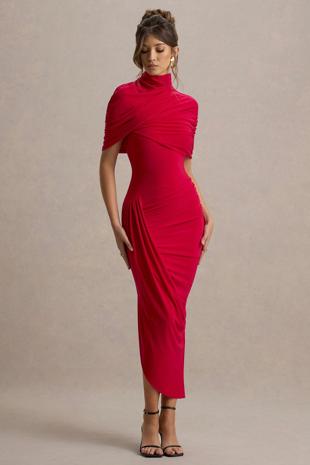 Taylor - Asymmetrische, Gedraaide Cape Maxikleed