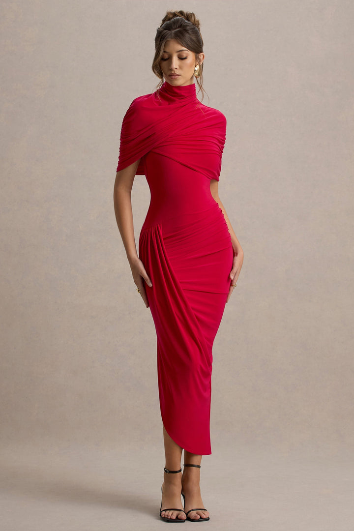 Taylor - Asymmetrische, Gedraaide Cape Maxikleed