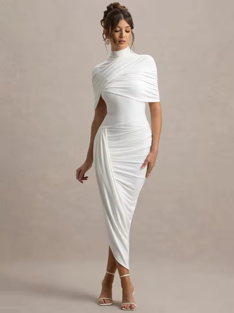 Taylor - Asymmetrische, Gedraaide Cape Maxikleed