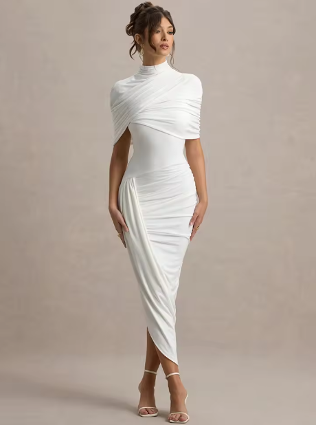 Taylor - Asymmetrische, Gedraaide Cape Maxikleed