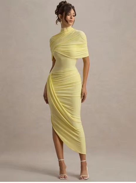 Taylor - Asymmetrische, Gedraaide Cape Maxikleed