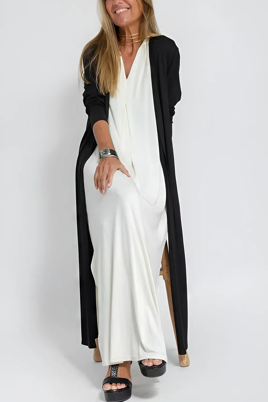 ELISE™ | Elegante Lange Jurk met Bijpassende Cardigan Gratis