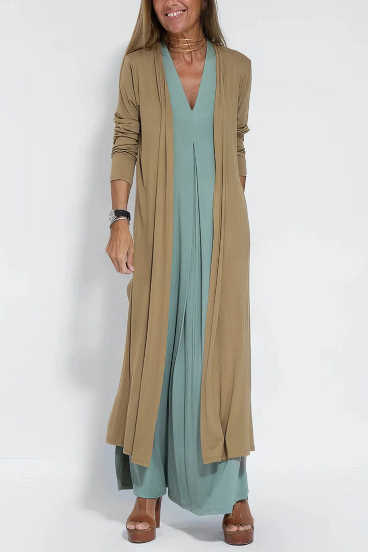 ELISE™ | Elegante Lange Jurk met Bijpassende Cardigan Gratis